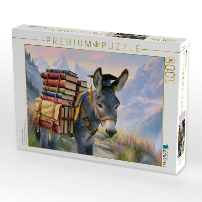Esel mit Büchern bepackt - CALVENDO Foto-Puzzle'
