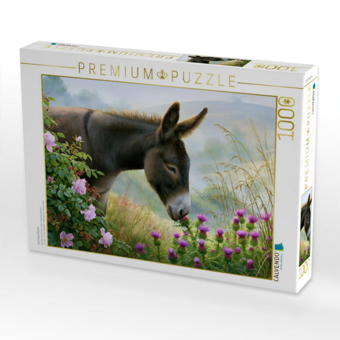 Esel frisst Disteln. - CALVENDO Foto-Puzzle'