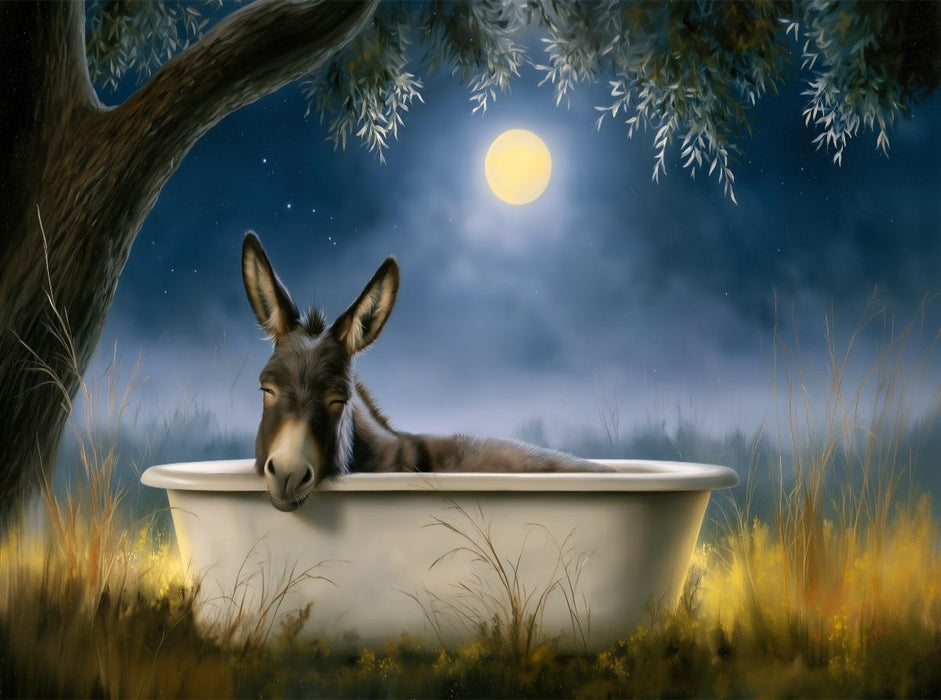 Esel schläft in einer Badewanne - CALVENDO Foto-Puzzle'