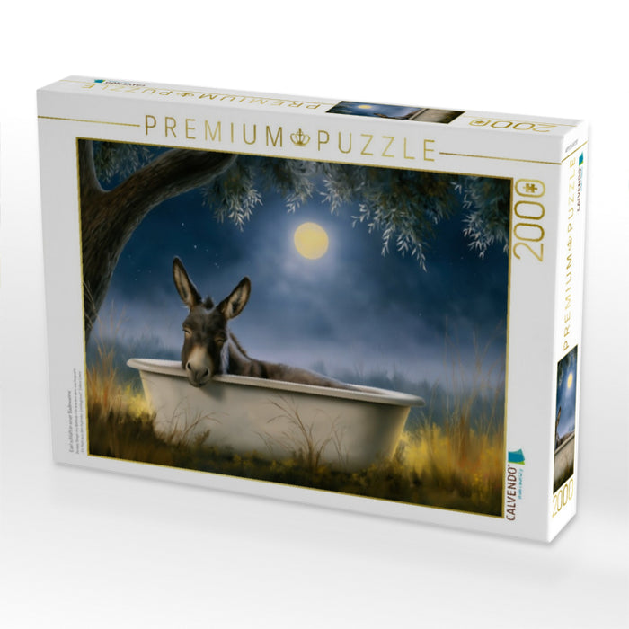Esel schläft in einer Badewanne - CALVENDO Foto-Puzzle'