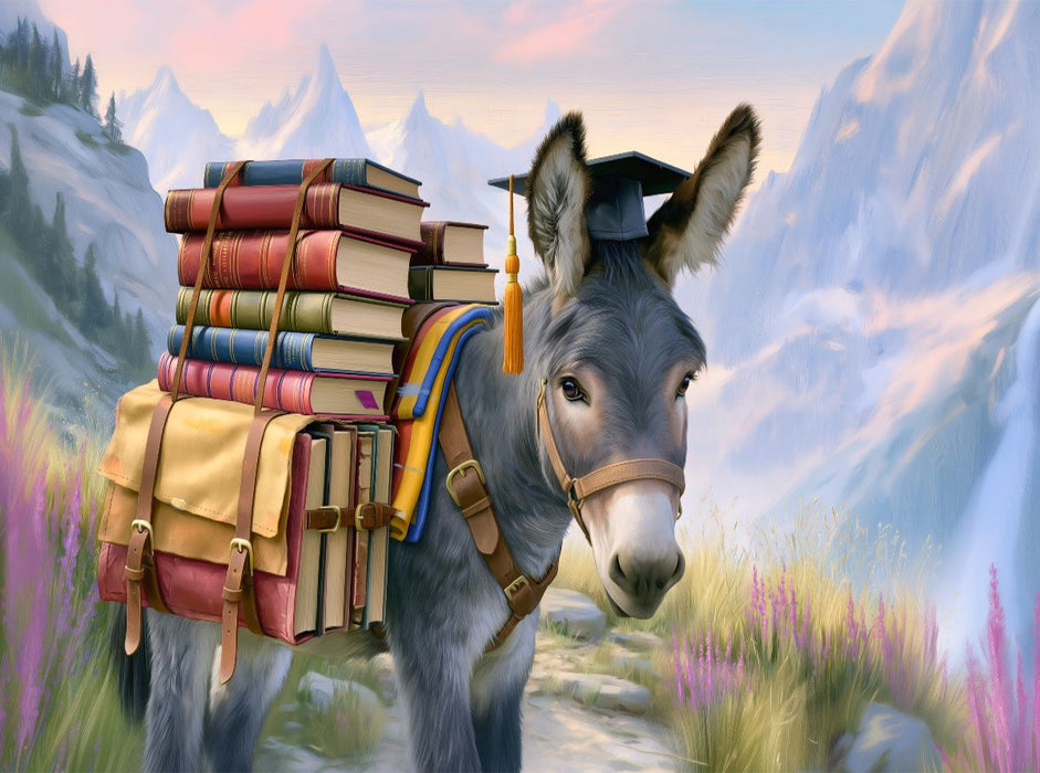 Esel mit Büchern bepackt - CALVENDO Foto-Puzzle'
