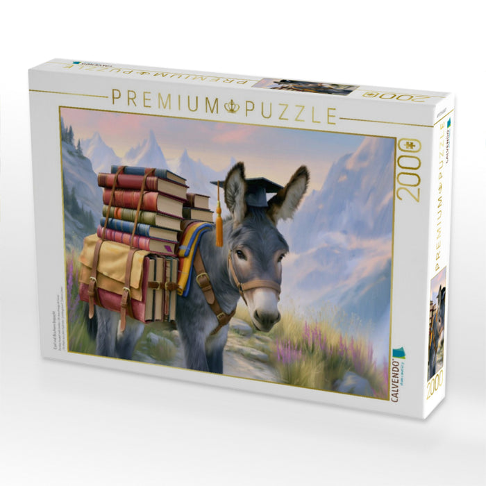 Esel mit Büchern bepackt - CALVENDO Foto-Puzzle'