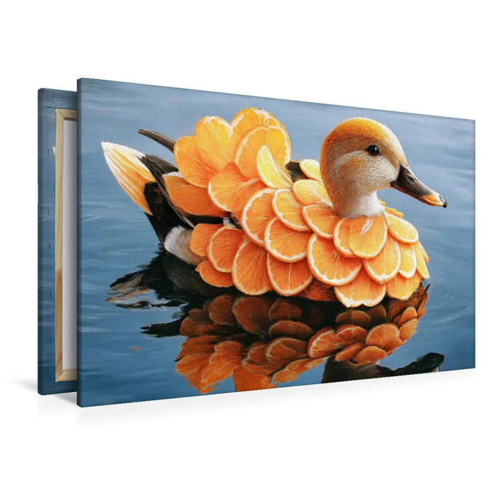 Premium Textil-Leinwand Mandarinenente