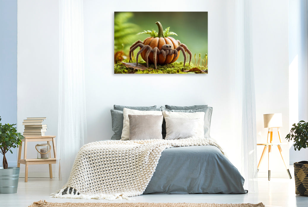 Premium Textil-Leinwand Kürbisspinne