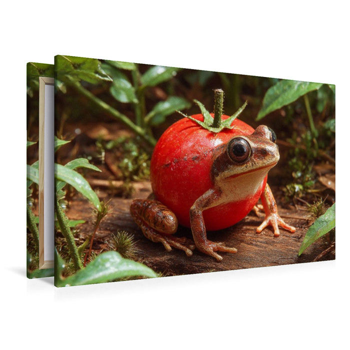 Premium Textil-Leinwand Tomatenfrosch