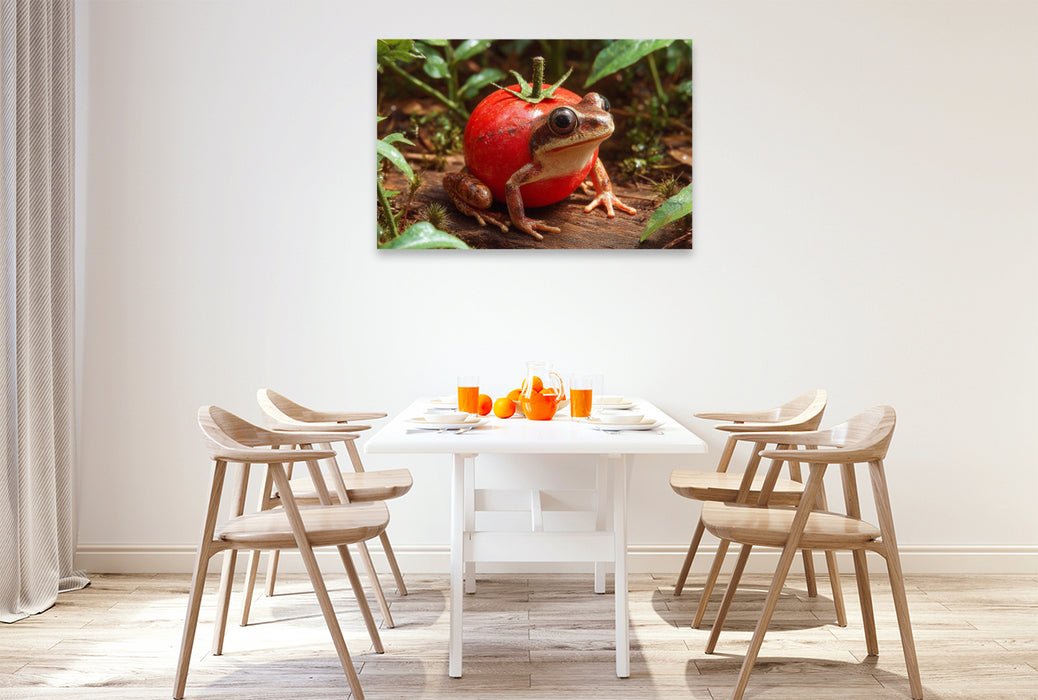 Premium Textil-Leinwand Tomatenfrosch