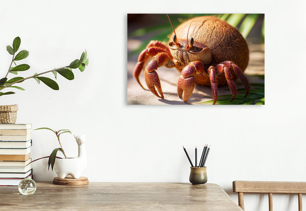 Premium Textil-Leinwand Kokoskrabbe
