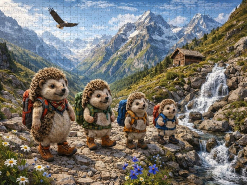 Die Igelwanderer der Alpen - CALVENDO Foto-Puzzle'