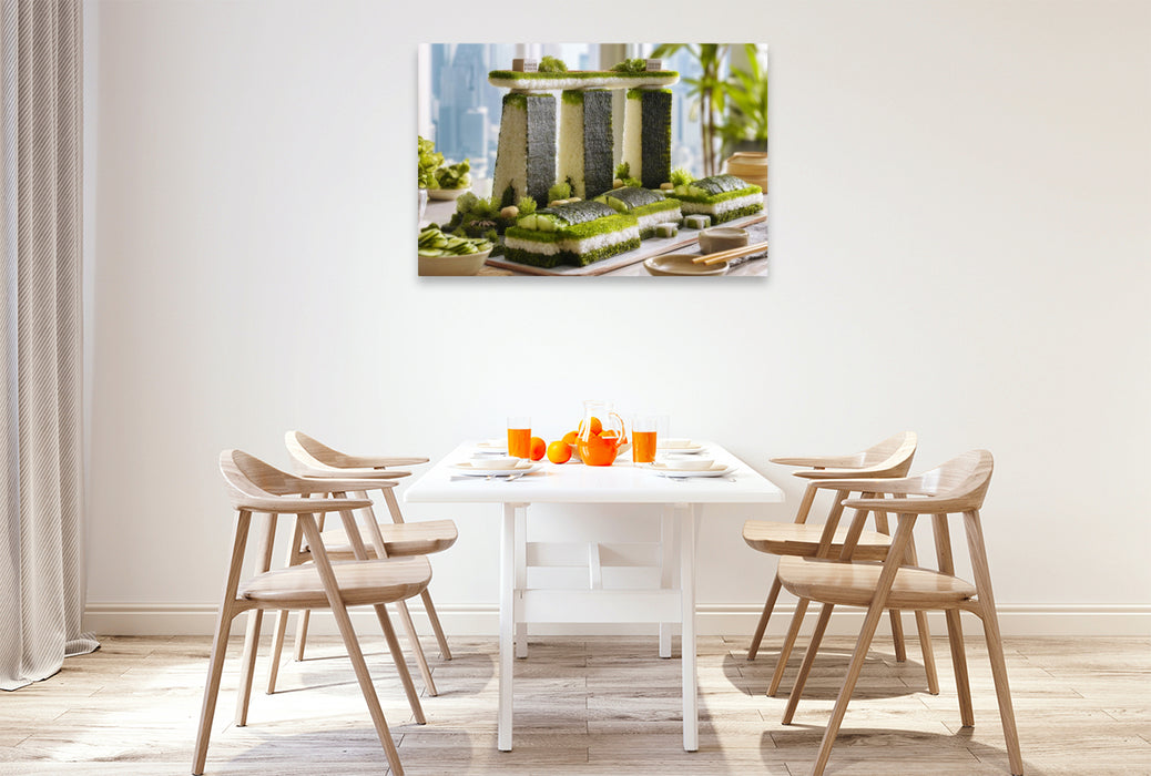 Premium Textil-Leinwand Marina Sands Bay in Singapur
