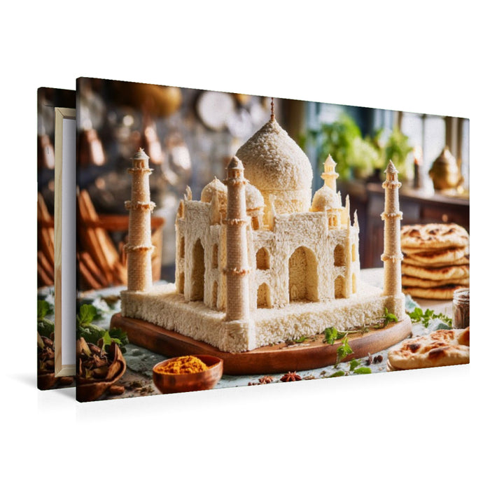 Premium Textil-Leinwand Taj Mahal in Agra, Indien