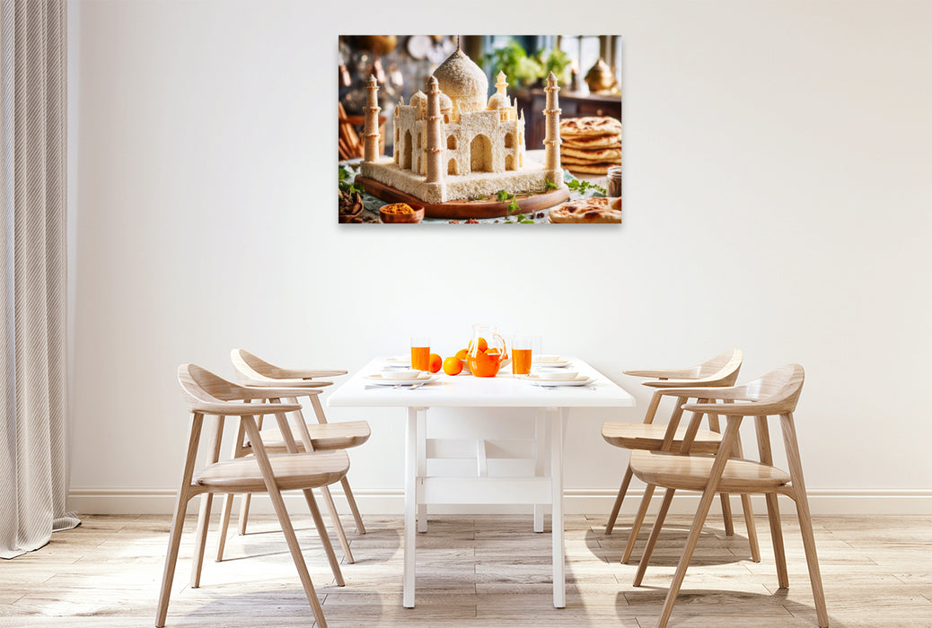 Premium Textil-Leinwand Taj Mahal in Agra, Indien