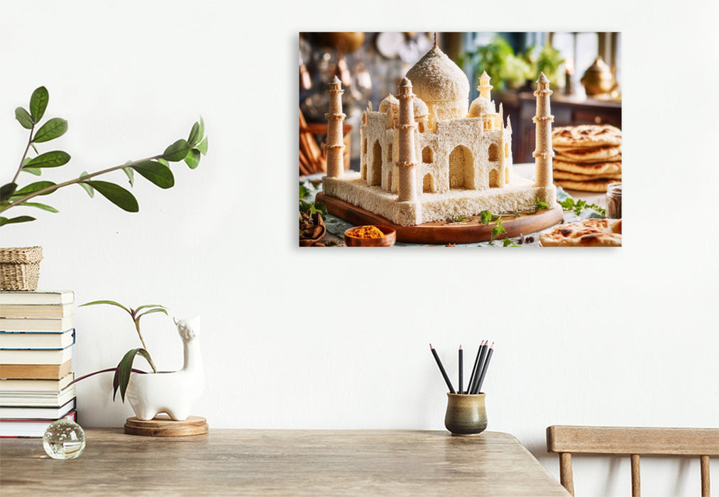 Premium Textil-Leinwand Taj Mahal in Agra, Indien