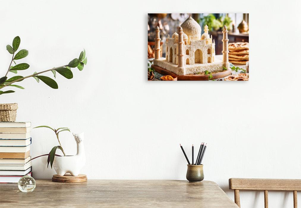 Premium Textil-Leinwand Taj Mahal in Agra, Indien