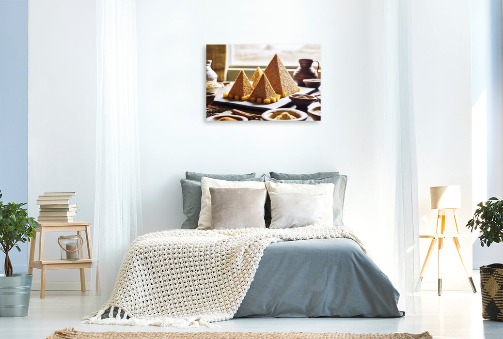 Premium Textil-Leinwand Pyramiden von Gizeh, Ägypten