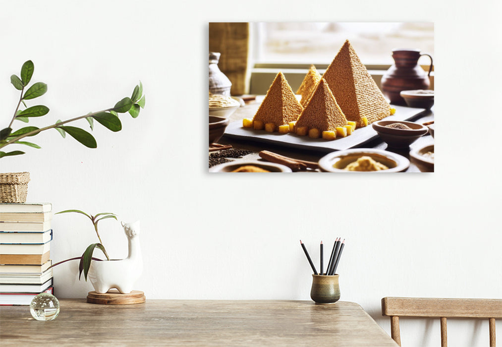 Premium Textil-Leinwand Pyramiden von Gizeh, Ägypten