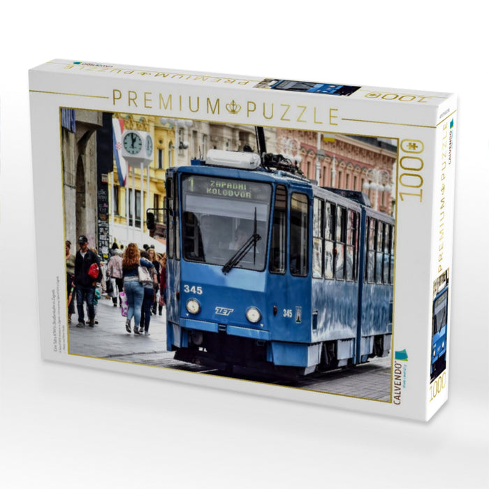 Eine Tatra KT4YU-Straßenbahn in Zagreb. - CALVENDO Foto-Puzzle'