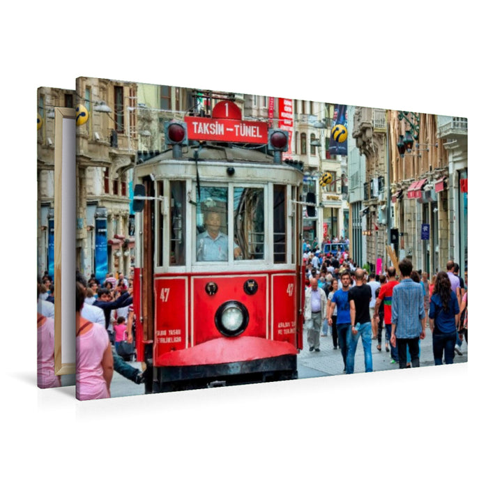 Premium Textil-Leinwand Nostalgische Straßenbahn in Istanbul