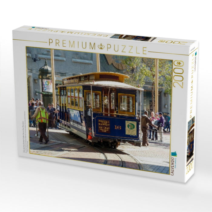 Eine der berühmten Cable Cars in San Francisco - CALVENDO Foto-Puzzle'