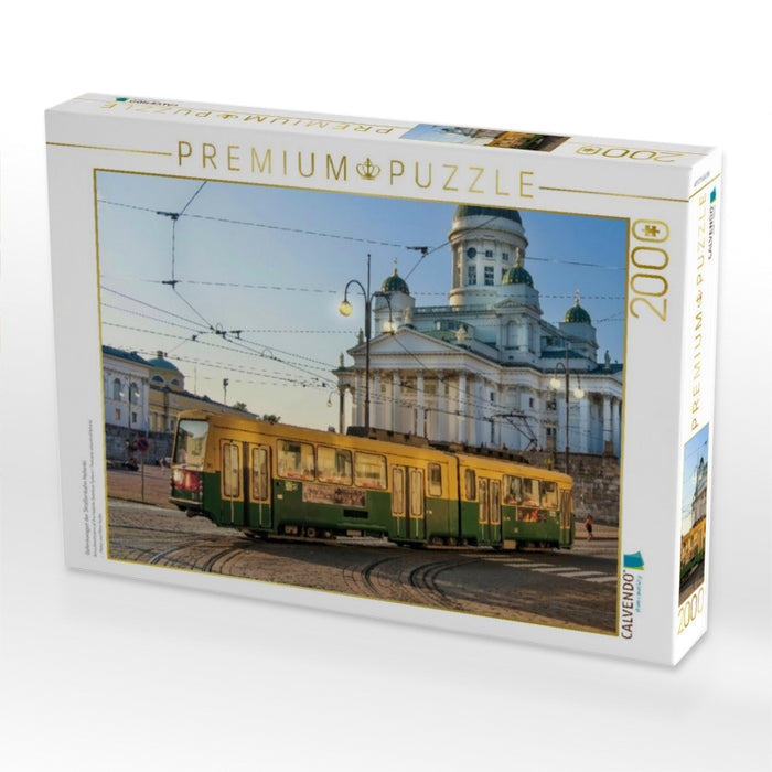 Gelenkwagen der Straßenbahn Helsinki - CALVENDO Foto-Puzzle'