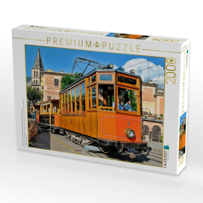 Die historische Straßenbahn Tramvia de Sóller auf Mallorca - CALVENDO Foto-Puzzle'