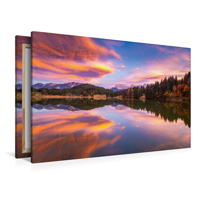 Premium Textil-Leinwand Geroldsee mit Karwendelgebirge