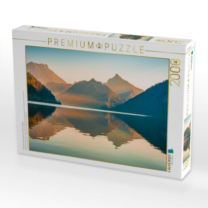 Traunsee mit Traunstein und Totem Gebirge - CALVENDO Foto-Puzzle'