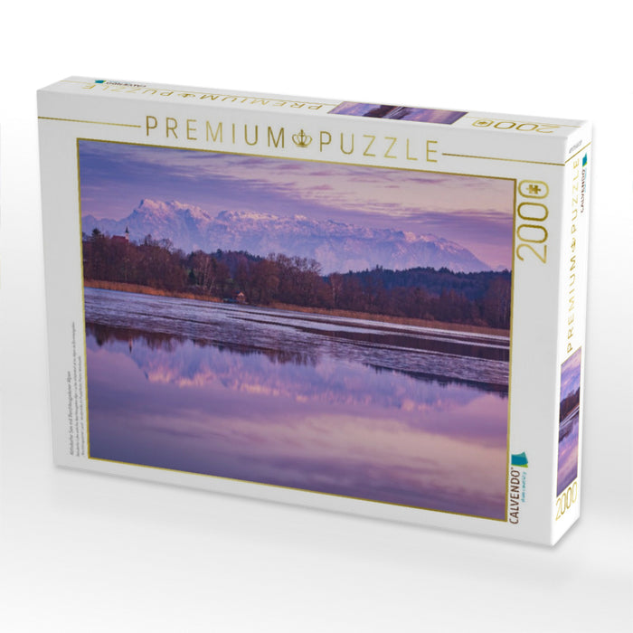 Abtsdorfer See mit Berchtesgadener Alpen - CALVENDO Foto-Puzzle'