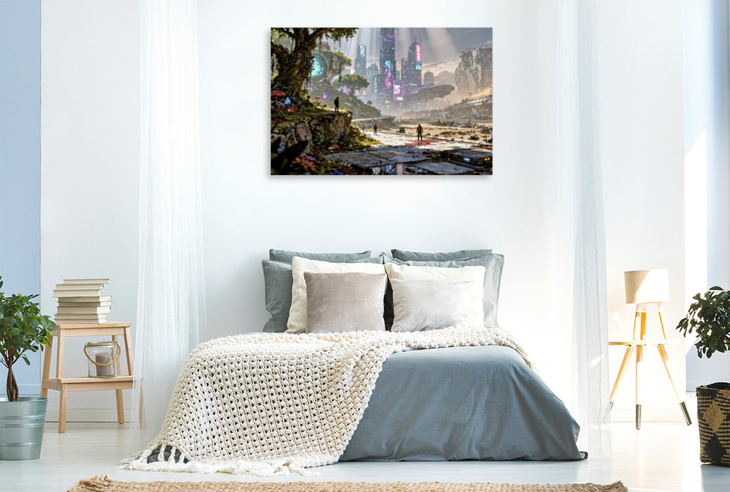 Premium Textil-Leinwand Wo Pixel Spaß machen.