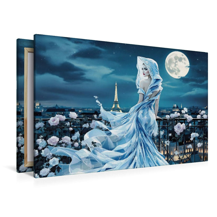 Premium Textil-Leinwand Vision in fließendem Blau