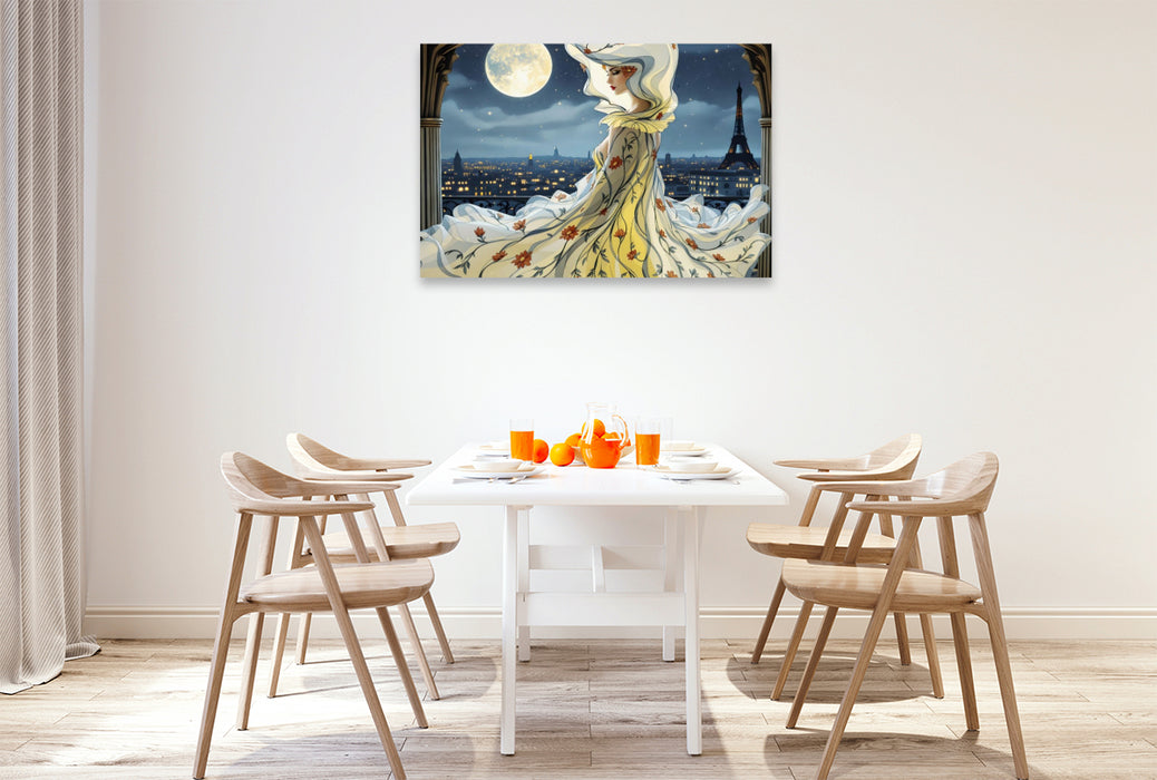 Premium Textil-Leinwand Schattenblüte im Mondlicht