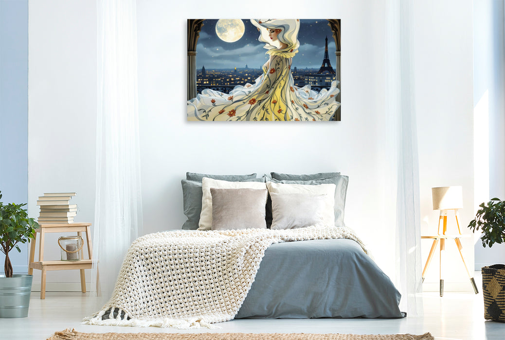 Premium Textil-Leinwand Schattenblüte im Mondlicht
