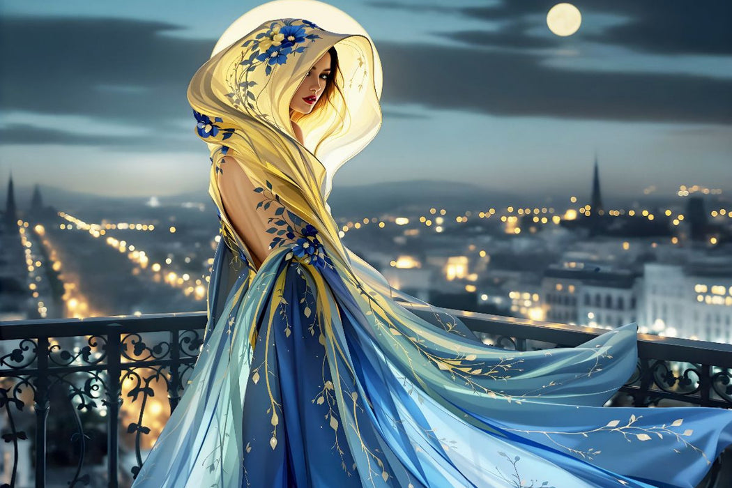 Premium Textil-Leinwand Nachtwache der Eleganz
