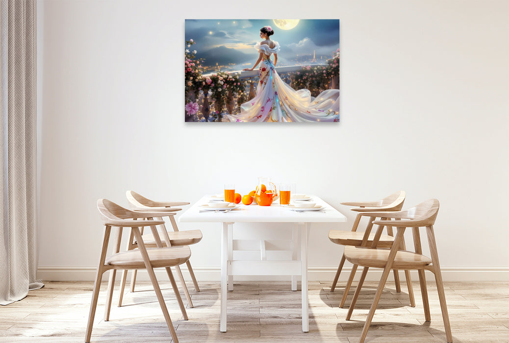 Premium Textil-Leinwand Muse des Nachthimmels