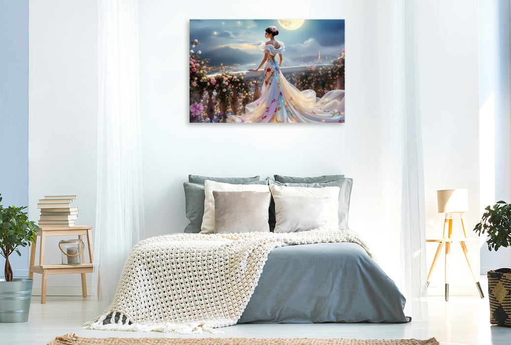 Premium Textil-Leinwand Muse des Nachthimmels