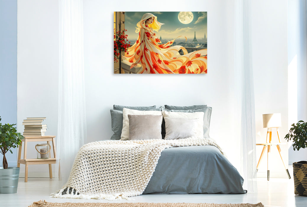 Premium Textil-Leinwand Mondschein-Poesie