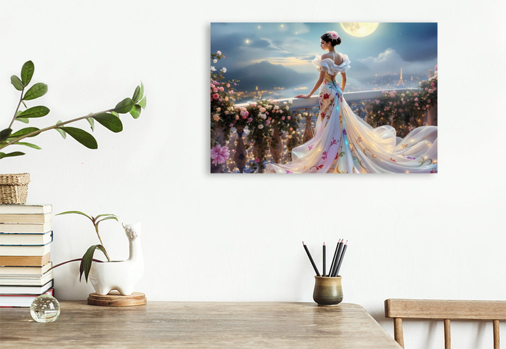 Premium Textil-Leinwand Muse des Nachthimmels