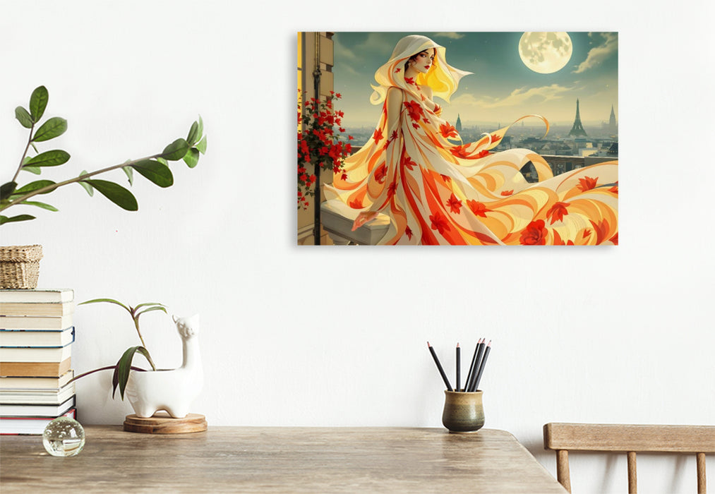 Premium Textil-Leinwand Mondschein-Poesie