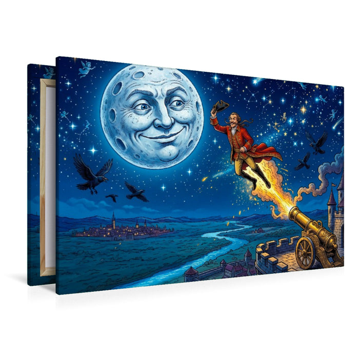 Premium Textil-Leinwand Die Reise bis zum Mond