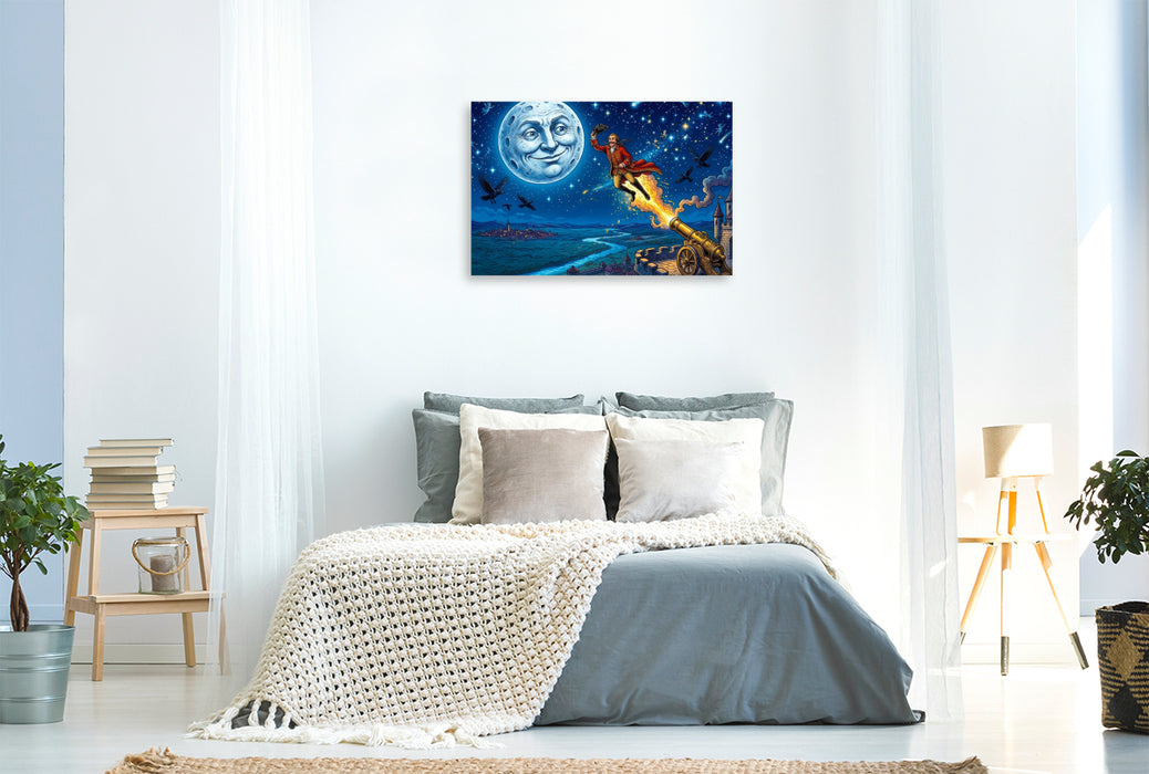 Premium Textil-Leinwand Die Reise bis zum Mond