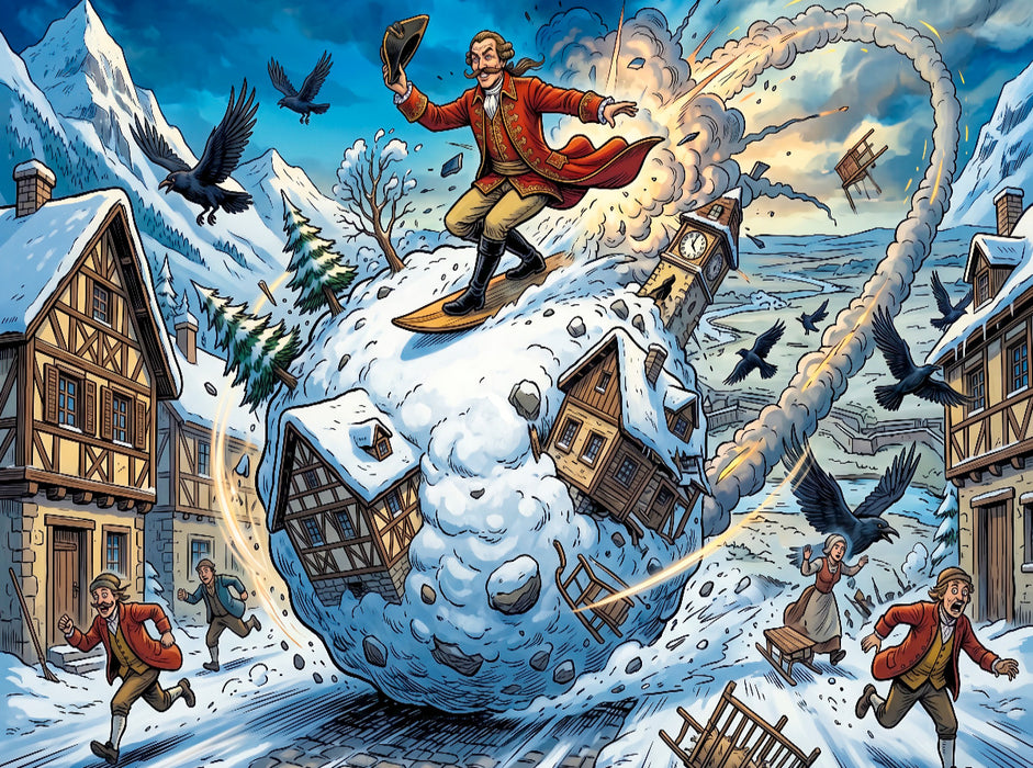 Flucht auf der Riesenschneekugel - CALVENDO Foto-Puzzle'