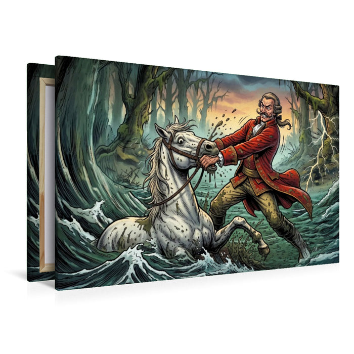Premium Textil-Leinwand Das Pferd aus dem Sumpf