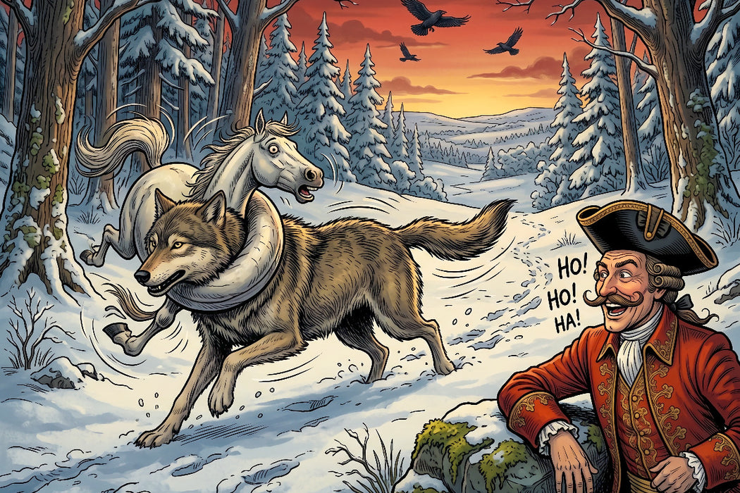 Premium Textil-Leinwand Der Wolf im Pferdekörper