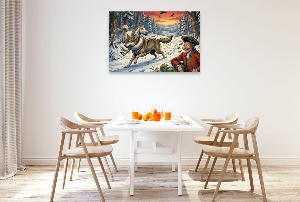 Premium Textil-Leinwand Der Wolf im Pferdekörper
