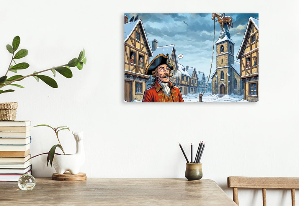 Premium Textil-Leinwand Das Pferd auf dem Kirchturm