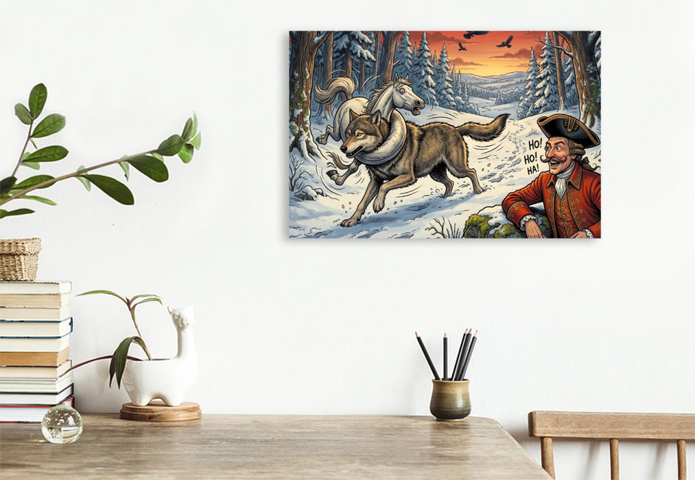 Premium Textil-Leinwand Der Wolf im Pferdekörper