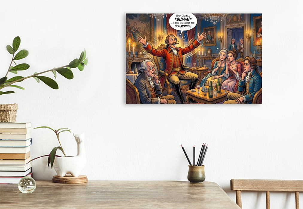 Premium Textil-Leinwand Geschichten im prunkvollen Barocksalon