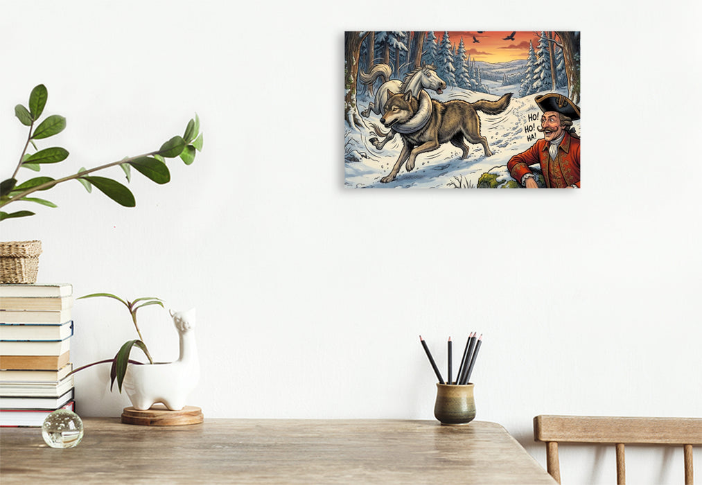 Premium Textil-Leinwand Der Wolf im Pferdekörper