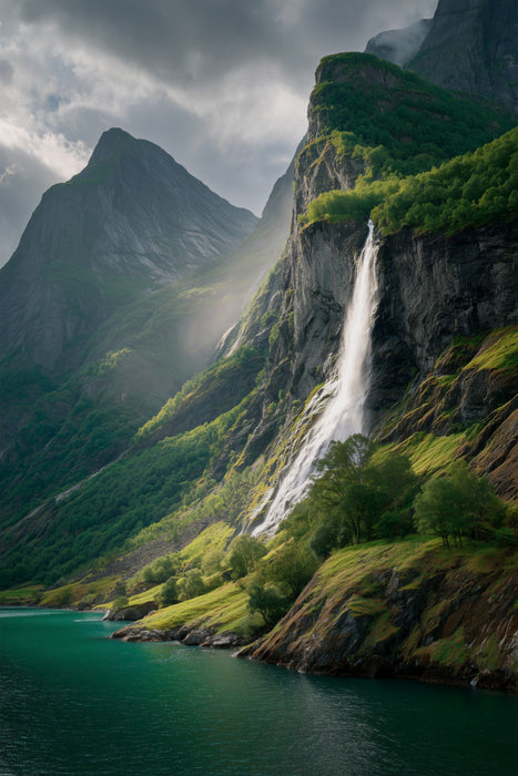 Premium Textil-Leinwand Norwegen – Hardangerfjord