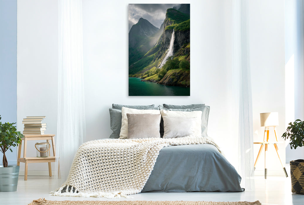 Premium Textil-Leinwand Norwegen – Hardangerfjord