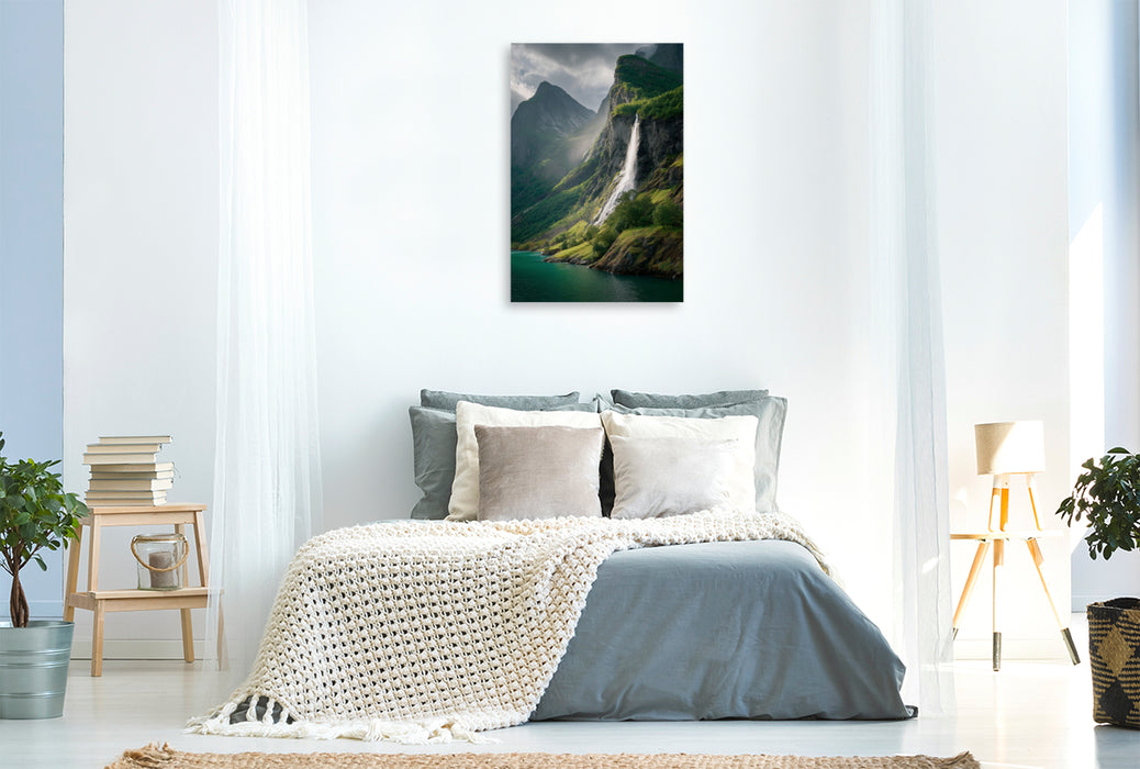 Premium Textil-Leinwand Norwegen – Hardangerfjord